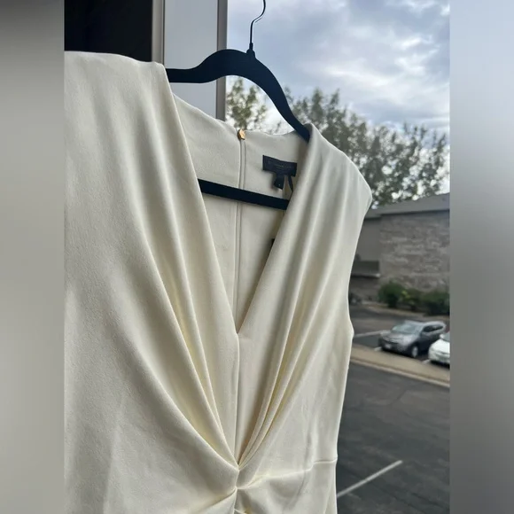 🆕 Donna Karan New York Ivory Sheath Dress Midi Work Wedding S2 S6 S8 S10 Office - Picture 9 of 16